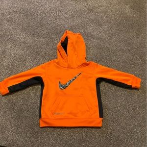 GUC Nike Therma-fit Hoodie Pull Over Jacket Orange Gray 12 Month 12m Baby Boy